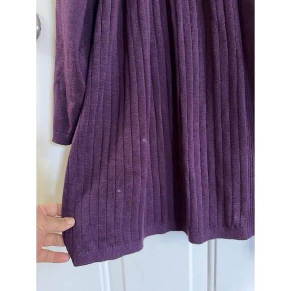 CATHERINES Cardigan Sweater Purple Open Front Ribbed 3X Casual Basic READ - Picture 6 of 8